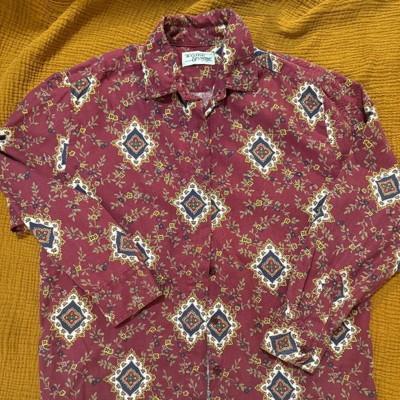 Vintage Western Paisley Floral Button Down - Picture 3 of 3